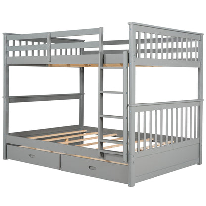 Bunk Bed With Ladders & 2 Storage Drawers