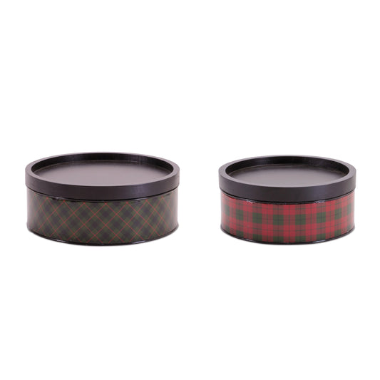 Decorative Plaid Iron Canister