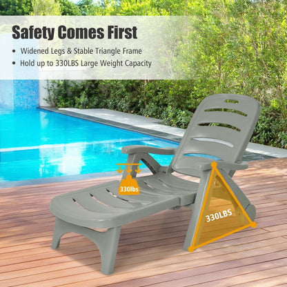 Adjustable Folding Lounger Chaise Chair