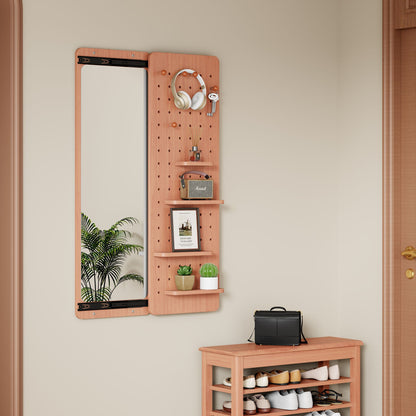 Wall Mounted Full Length Mirror with Shelf