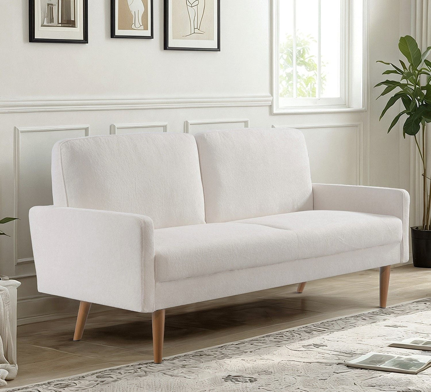 European Style Upholstered 3-Seater Sofa