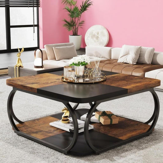Black Brown Wood Coffee Table