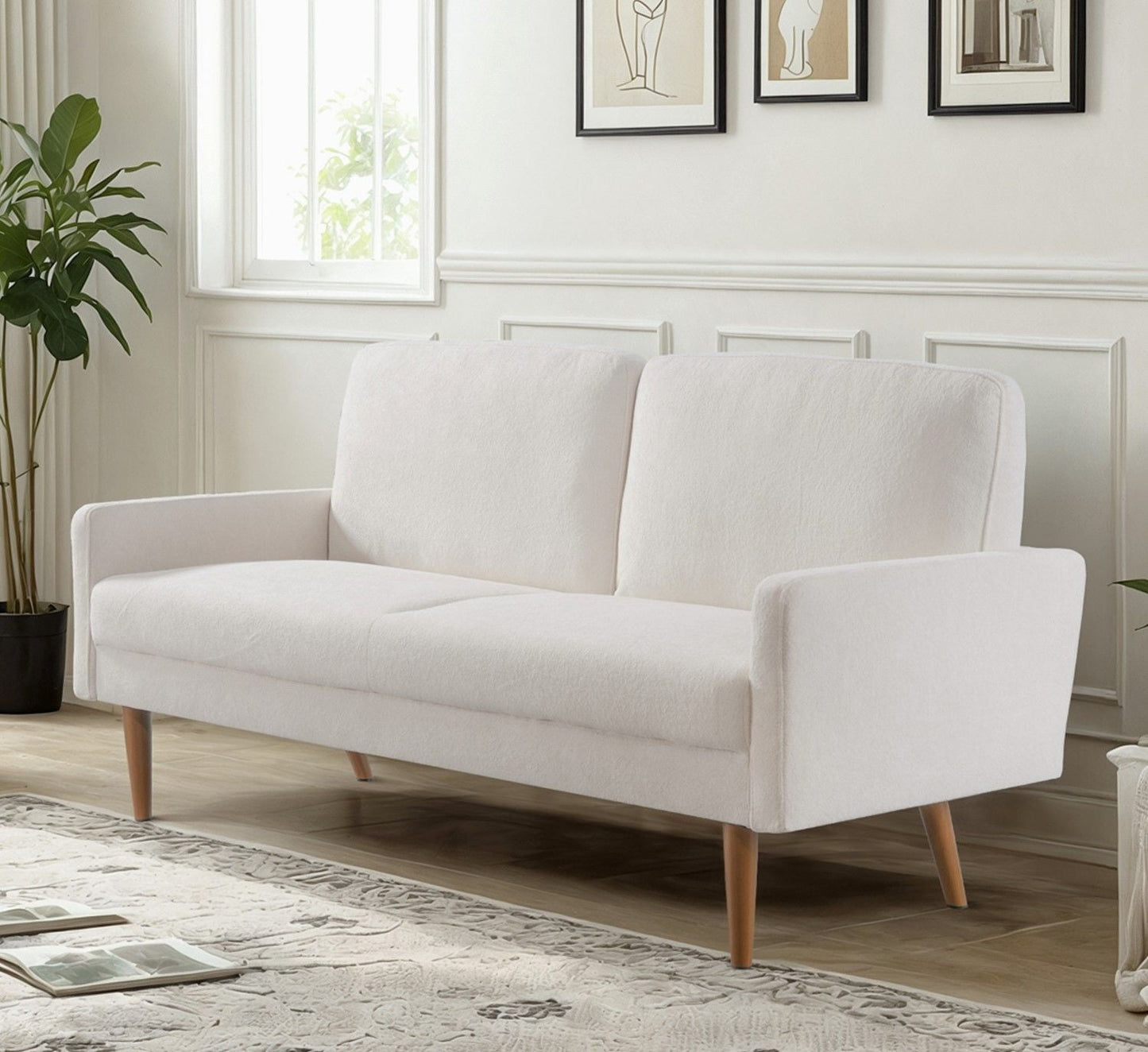 European Style Upholstered 3-Seater Sofa
