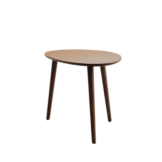 Pebble-Shaped Solid Oak Wood Coffee Table