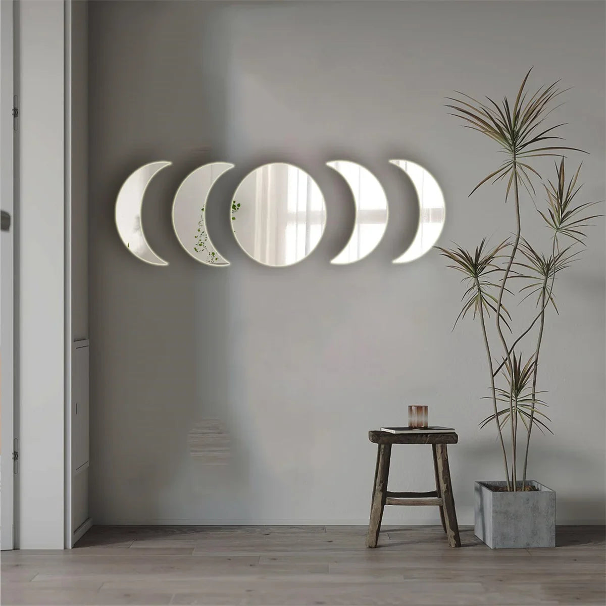Moon Phase Acrylic Mirror Wall Stickers