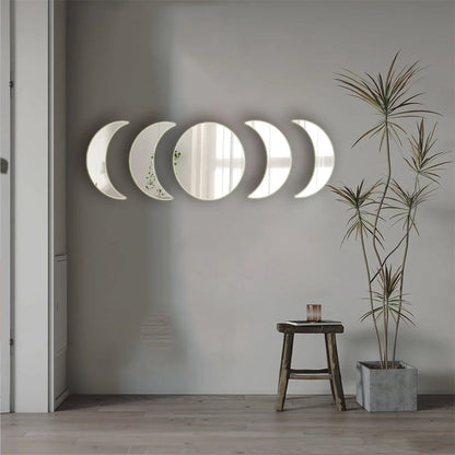 Moon Phase Acrylic Mirror Wall Stickers