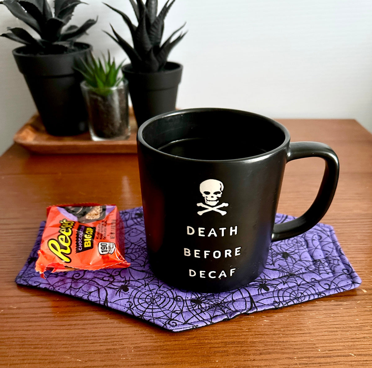 Spiderweb Coffin Mug Rug