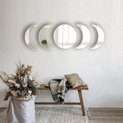 Moon Phase Acrylic Mirror Wall Stickers