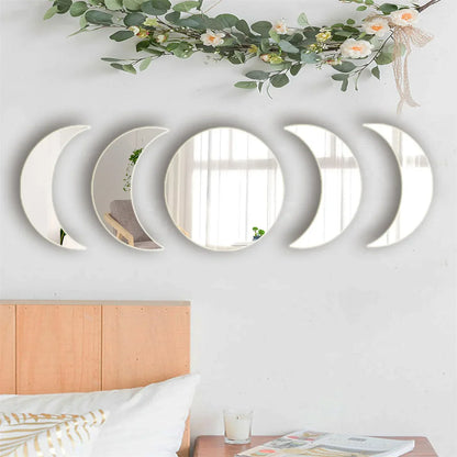 Moon Phase Acrylic Mirror Wall Stickers