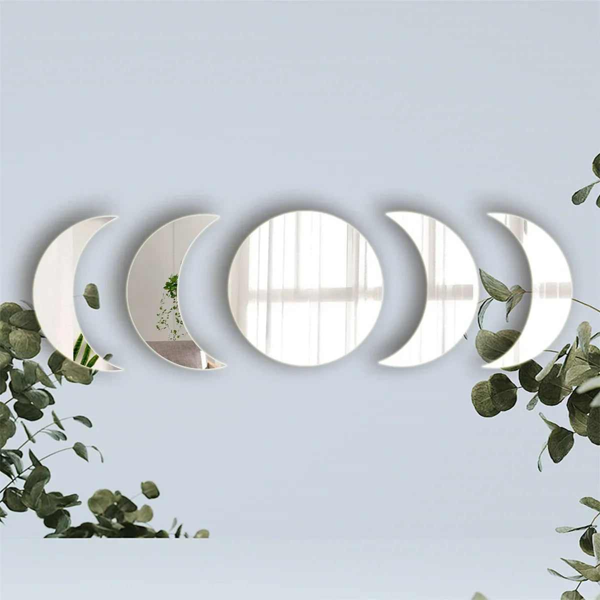 Moon Phase Acrylic Mirror Wall Stickers