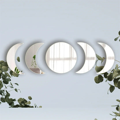 Moon Phase Acrylic Mirror Wall Stickers