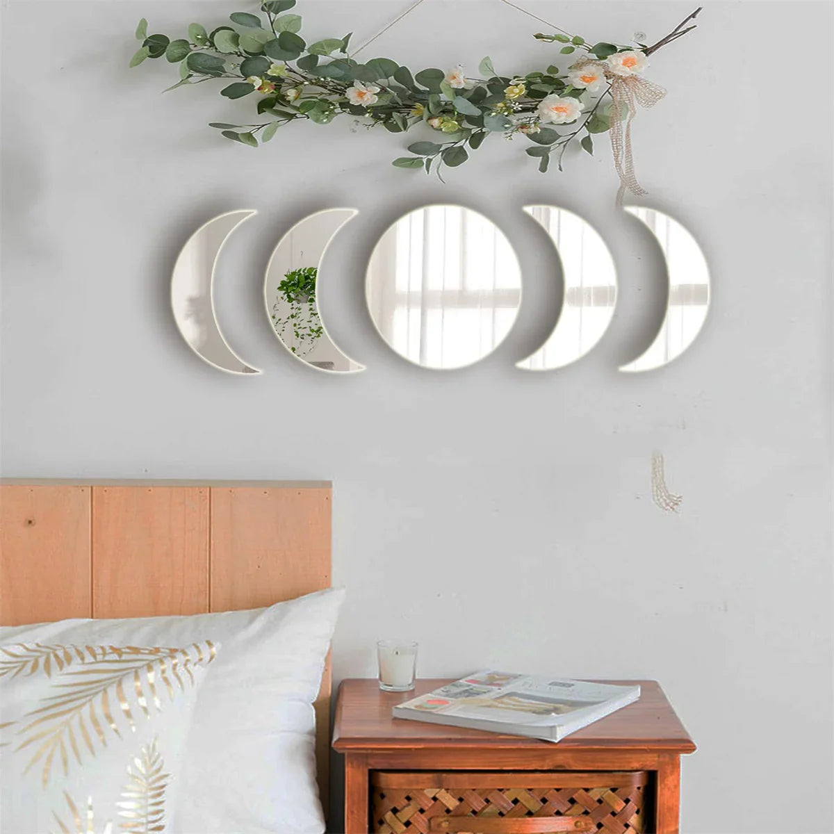 Moon Phase Acrylic Mirror Wall Stickers
