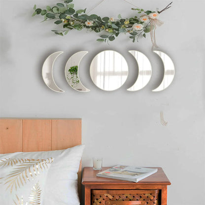 Moon Phase Acrylic Mirror Wall Stickers