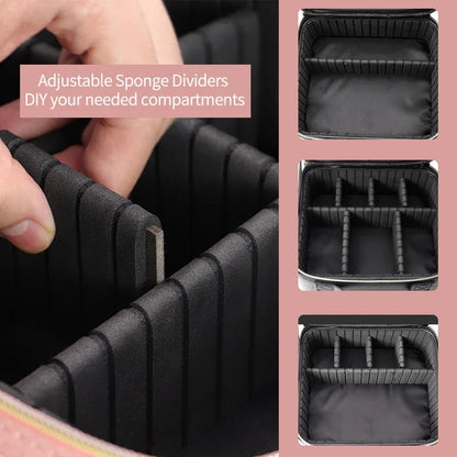 LED Light Makeup Bag with Mirror Vanity Organizer
