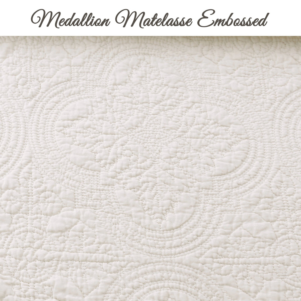 Serenity Ivory Victorian Cotton Quilt Bedding Set