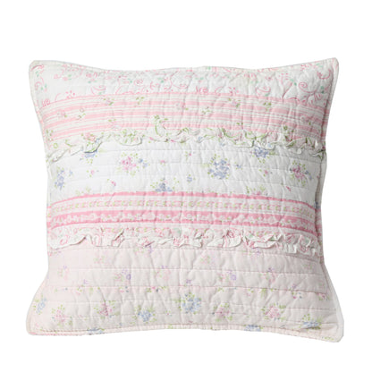 Pink Lace Ruffle Patchwork Quilt Bedding Set