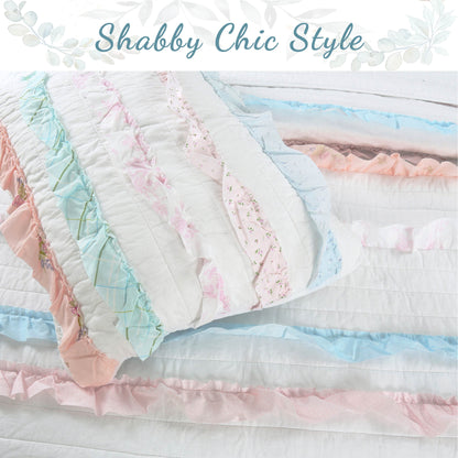 Devers Ruffles Cotton Reversible Quilt Bedding Set