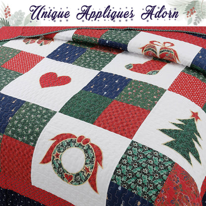 Merry Christmas Reversible Quilt Bedding Set