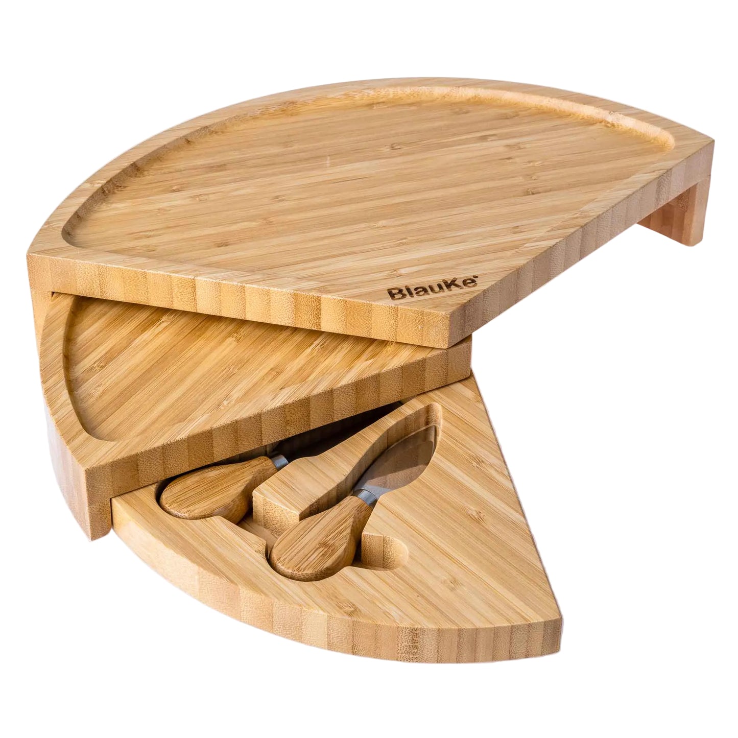 14-Inch Bamboo Cheese Board & Knife Set