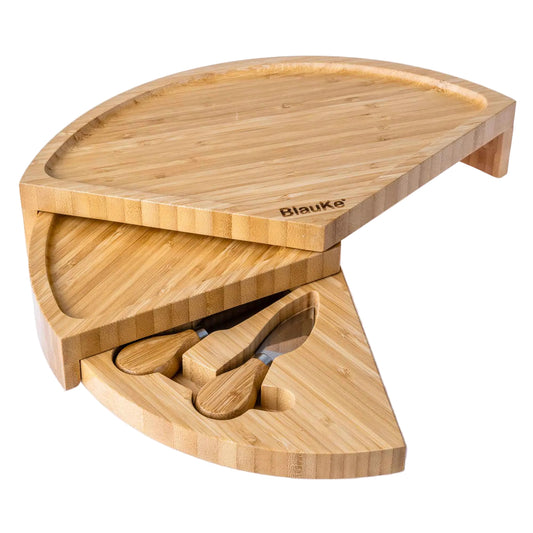 14-Inch Bamboo Cheese Board & Knife Set