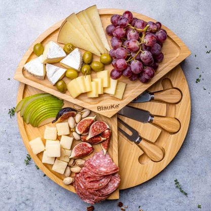 14-Inch Bamboo Cheese Board & Knife Set