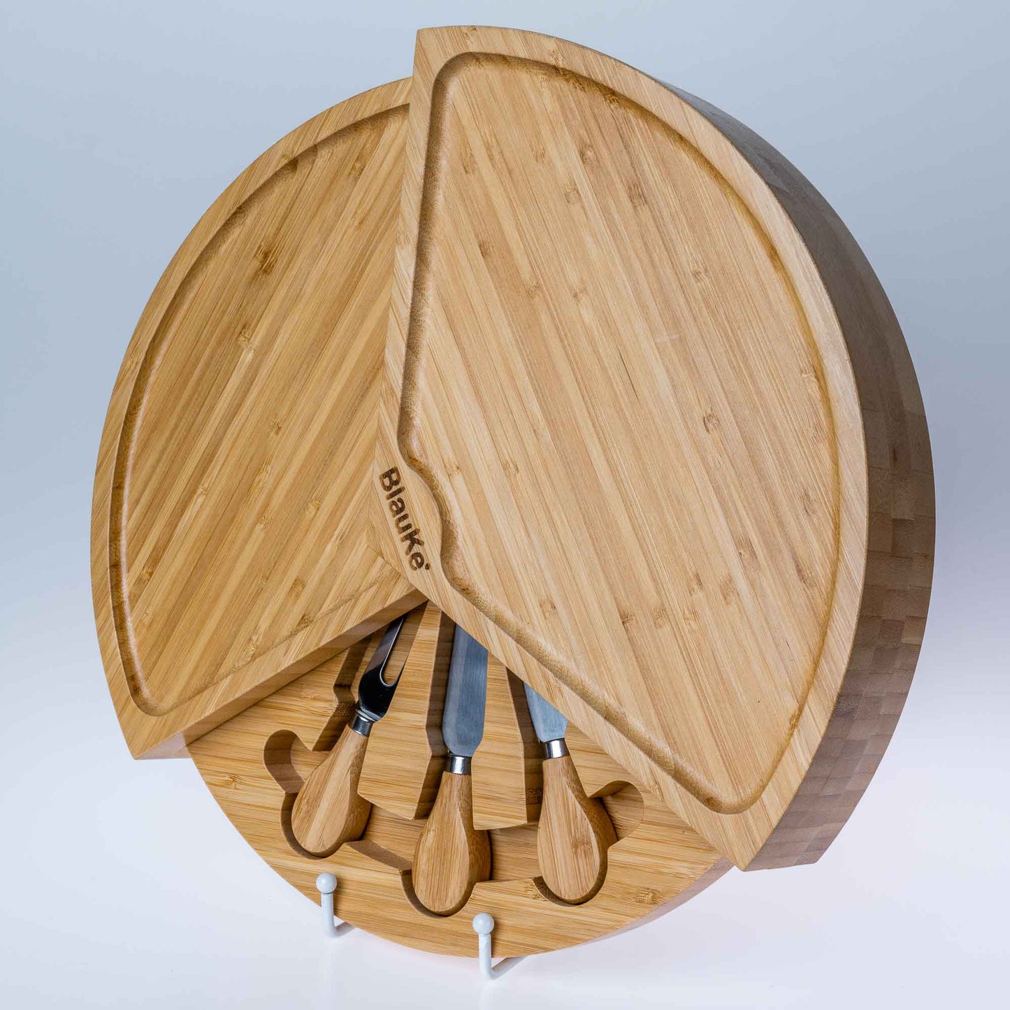 14-Inch Bamboo Cheese Board & Knife Set