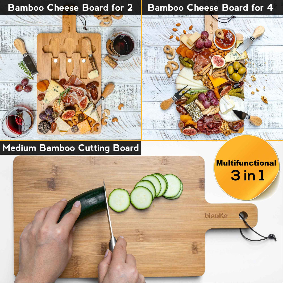 Bamboo Cheese Board & Knife Set
