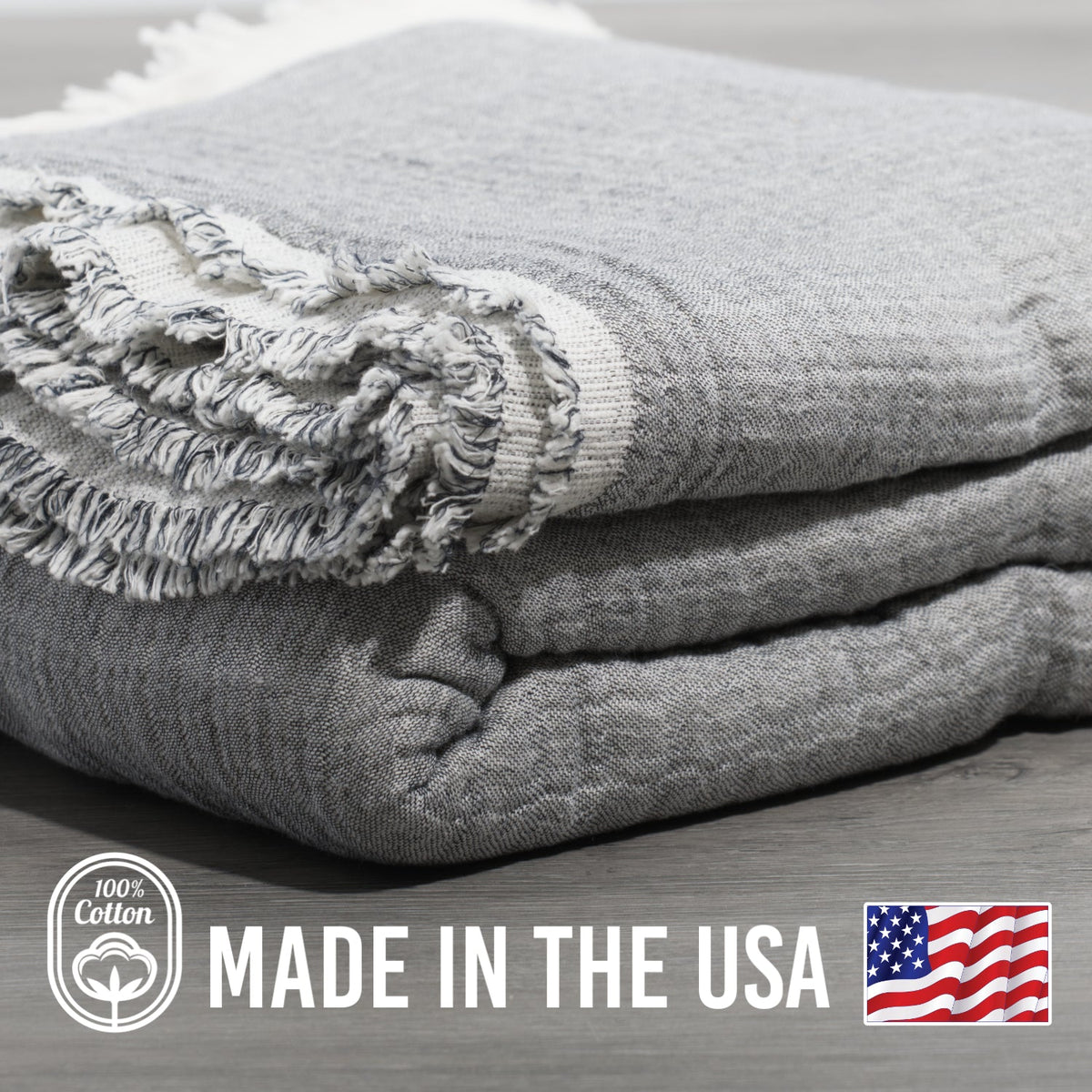 100% Cotton Reversible Muslin Coverlet