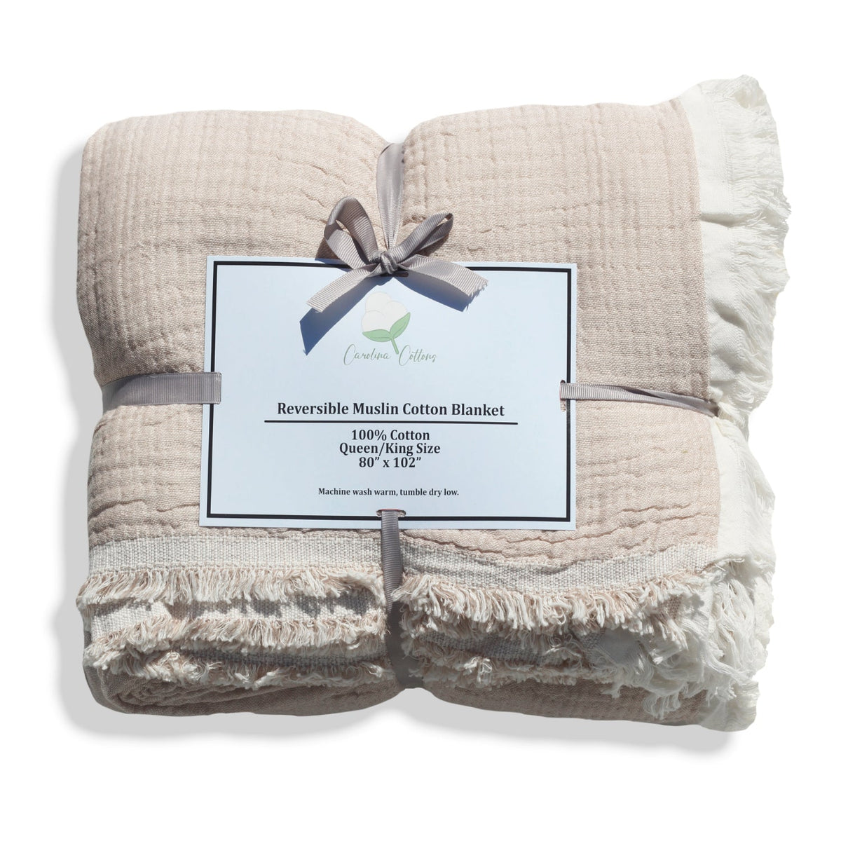 100% Cotton Reversible Muslin Coverlet