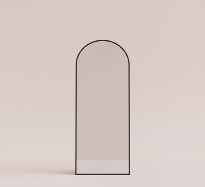 Full-Length Arched Floor Mirror with Stand