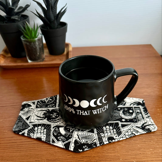 Witchy Coffin Mug Rug