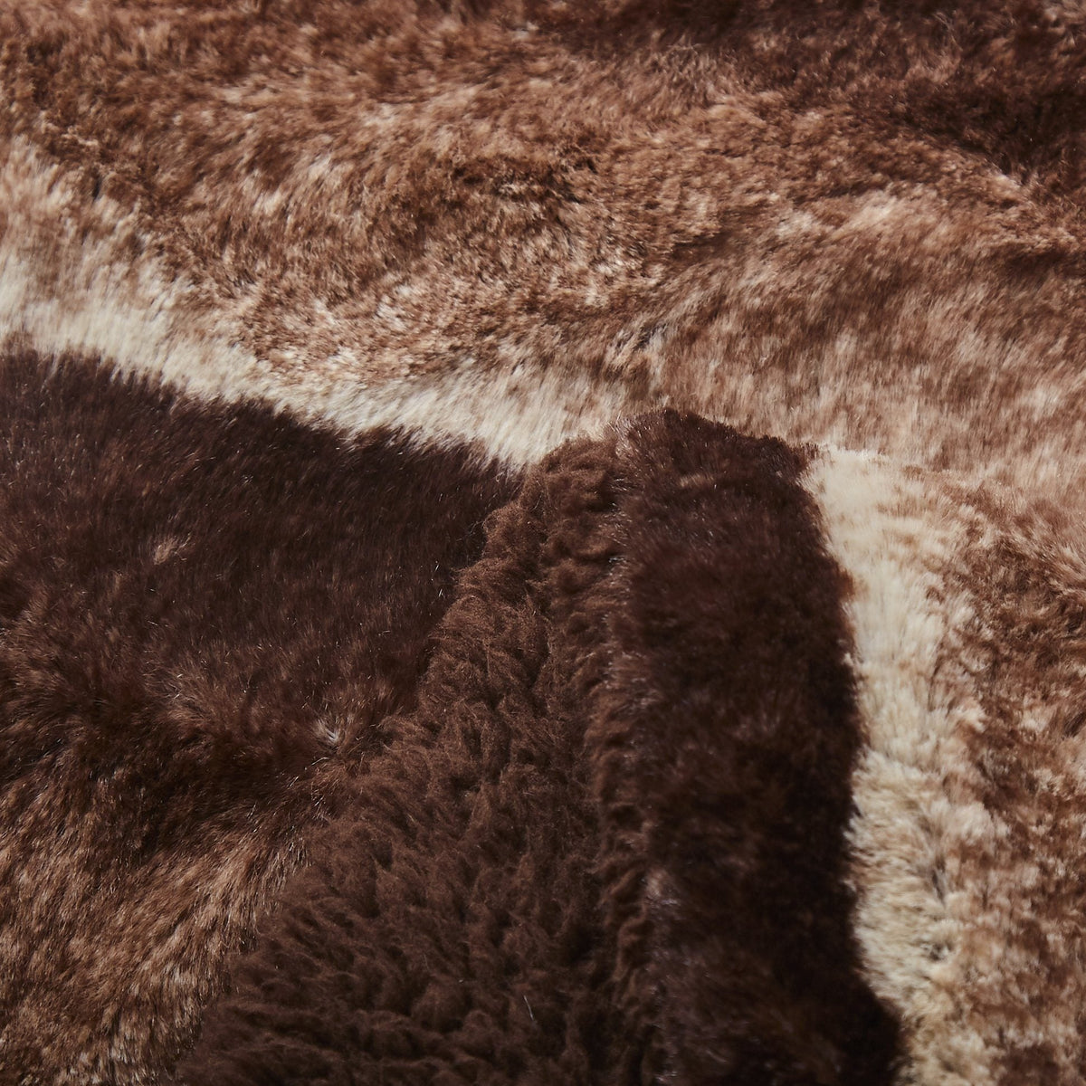 Tache Golden Brown Faux Fur Sherpa Throw Blanket