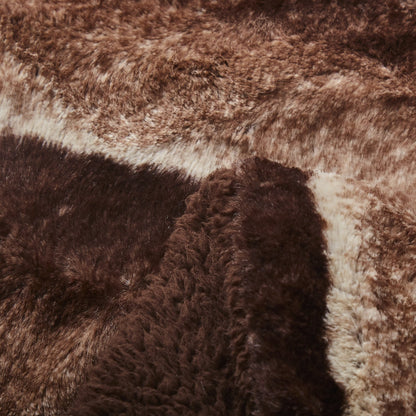 Tache Golden Brown Faux Fur Sherpa Throw Blanket