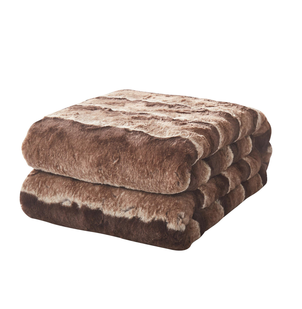 Tache Golden Brown Faux Fur Sherpa Throw Blanket