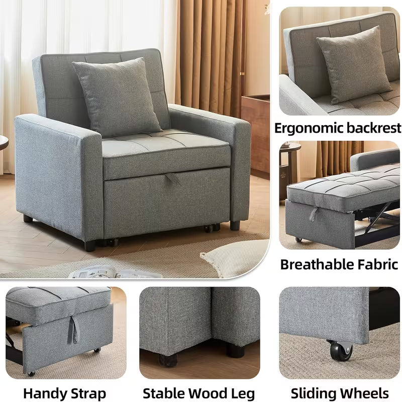 3-in-1 Convertible Sofa Bed Chair