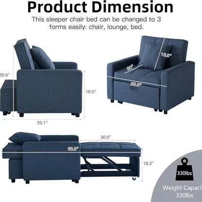 3-in-1 Convertible Sofa Bed Chair