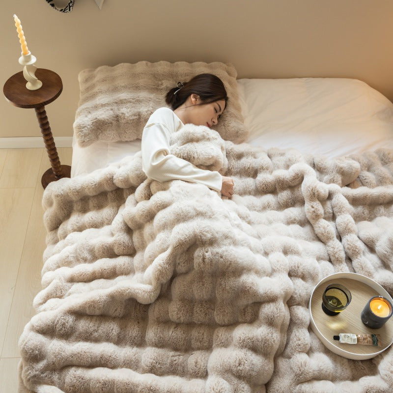 Double Sided Rabbit Fleece Blanket