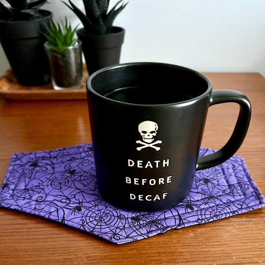 Spiderweb Coffin Mug Rug