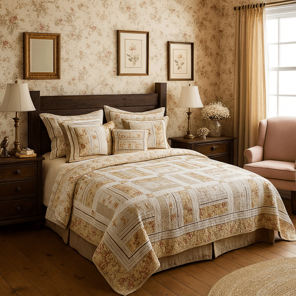 DaDa Bedding Floral Patchwork Quilt Set