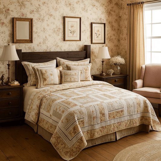 DaDa Bedding Floral Patchwork Quilt Set