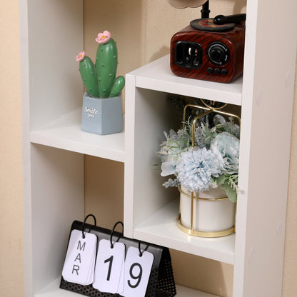 Freestanding Wooden Bookshelf with 5 Storage Cubes