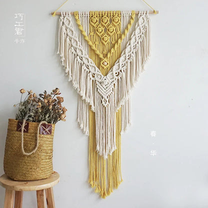 Handmade Boho Tapestry with Tassel Design