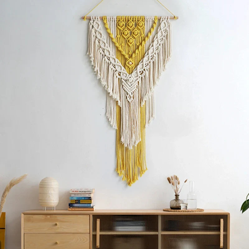 Handmade Boho Tapestry with Tassel Design