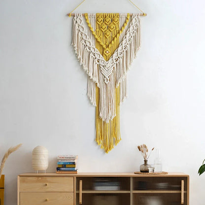 Handmade Boho Tapestry with Tassel Design