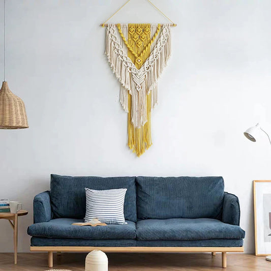 Handmade Boho Tapestry with Tassel Design