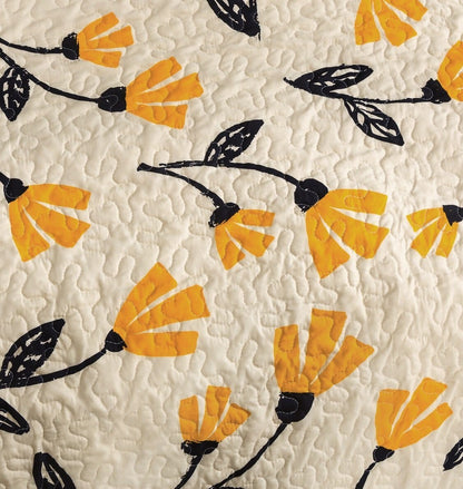 DaDa Yellow Fleur Floral Quilt Set