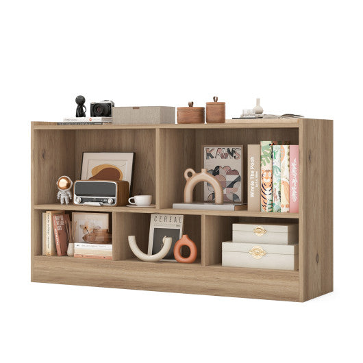 2-Shelf Bookcase with 5-Cube Toy Storage Organizer