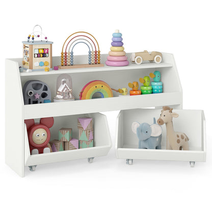 Kids Toy Storage Organizer Wooden Bookcase