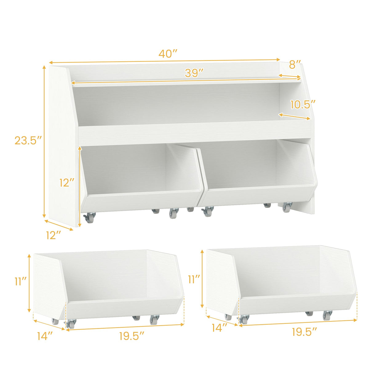 Kids Toy Storage Organizer Wooden Bookcase