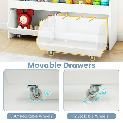 Kids Toy Storage Organizer Wooden Bookcase